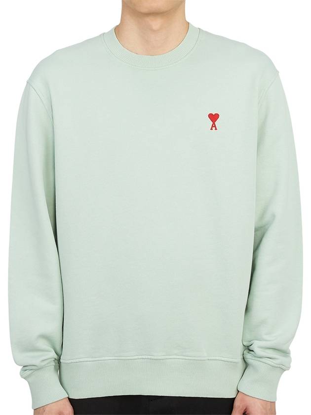 Small Heart Logo Sweatshirt Mint Green - AMI - BALAAN 4