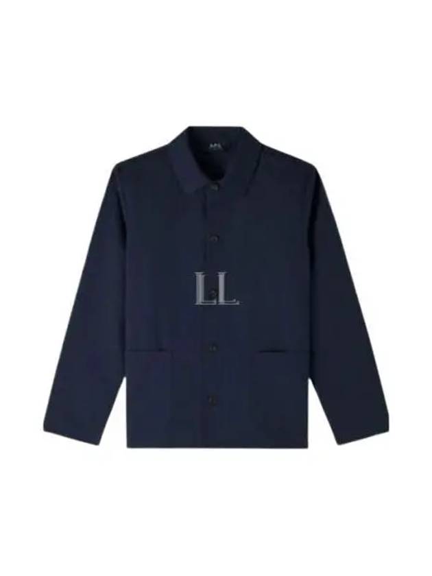 Kerlouan Logo Twill Shirt Jacket Dark Navy - A.P.C. - BALAAN 2