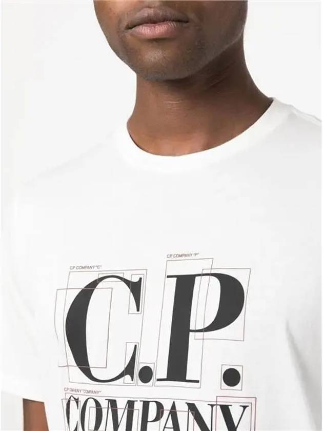 Graphic Logo Print Short Sleeve T-Shirt White - CP COMPANY - BALAAN 6