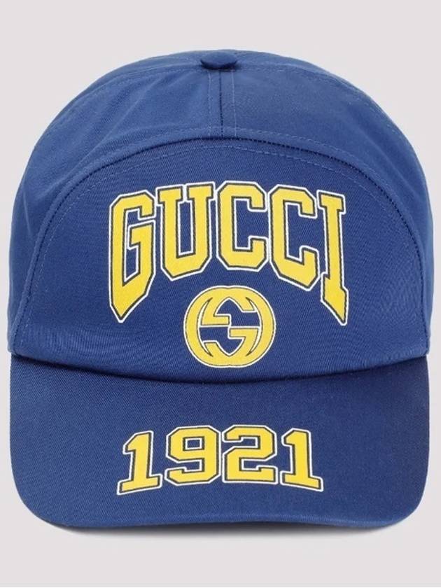 Interlocking G 1921 Base Ball Cap Blue - GUCCI - BALAAN 3