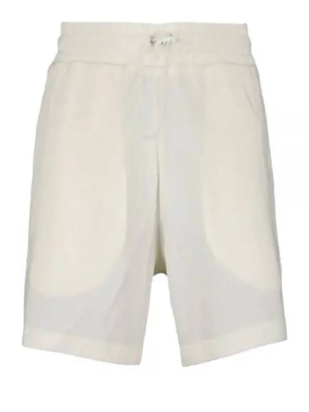 Logo Patch Cotton Jersey Shorts White - MONCLER - BALAAN 2