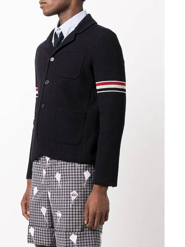 Arm Banding Texture Jacquard Wool Jacket Navy - THOM BROWNE - BALAAN 5