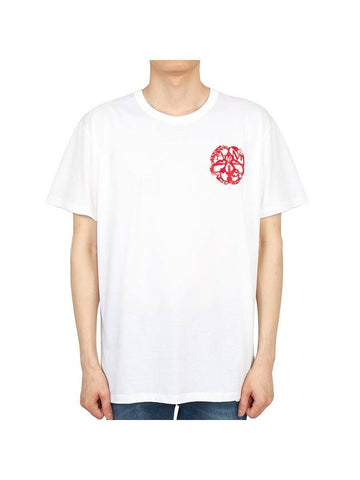 Men's Graphic Printed Crew Neck Short Sleeve T-shirt White - ALEXANDER MCQUEEN - BALAAN 1