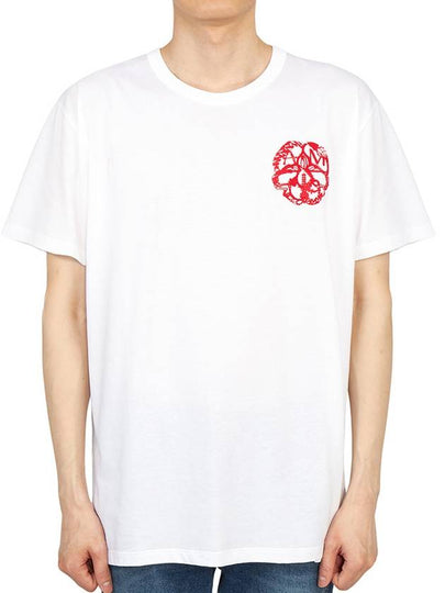 Men's Graphic Printed Crew Neck Short Sleeve T-shirt White - ALEXANDER MCQUEEN - BALAAN 2