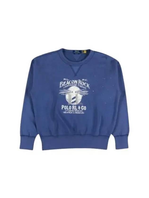 Graphic Print Sweatshirt Blue Heaven - POLO RALPH LAUREN - BALAAN 2