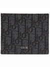 Oblique Jacquard Compact Coin Half Wallet Black - DIOR - BALAAN 1