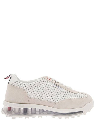 Women Vitello Calf Tech Runner Clear Sole Low Top Sneakers White - THOM BROWNE - BALAAN 2