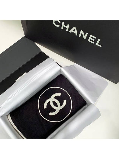 CC Logo Cashmere Silk Scarf Black - CHANEL - BALAAN 2