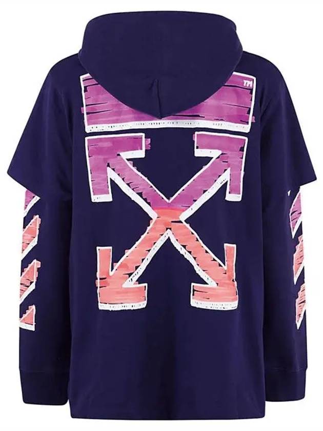 Marker Arrow Layered Hoodie Purple - OFF WHITE - BALAAN 3