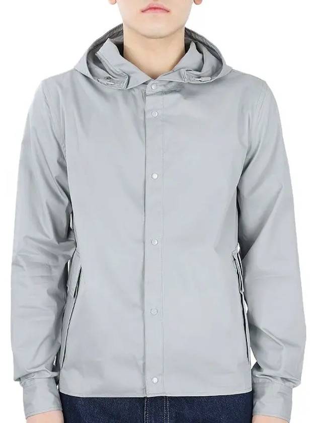 Gabardine PD Metropolis Logo Badge Button Hoodie Grey - CP COMPANY - BALAAN 3