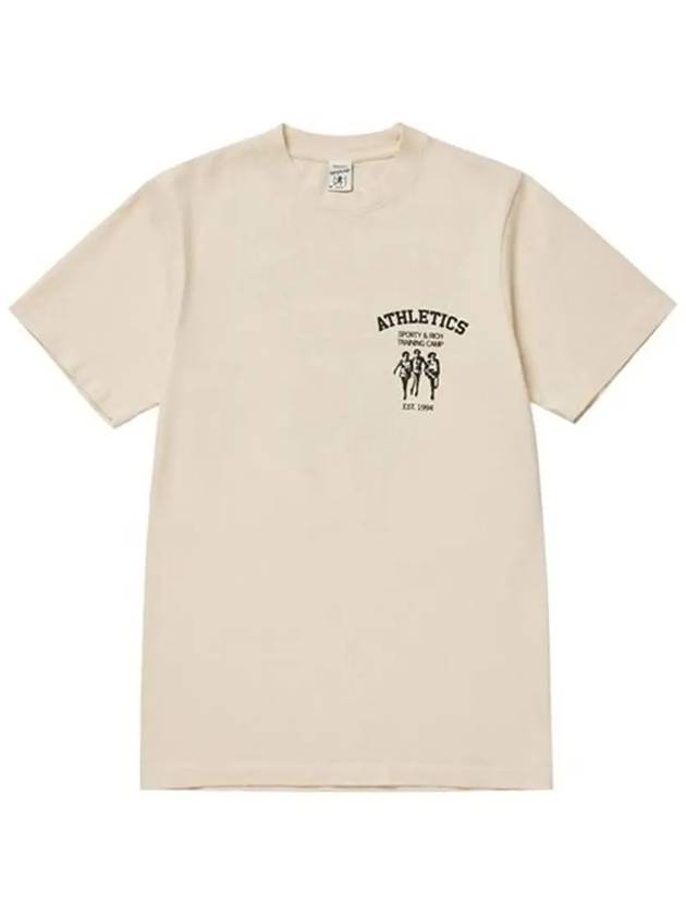 Logo Training Camp Short Sleeve T-Shirt Cream - SPORTY & RICH - BALAAN 5