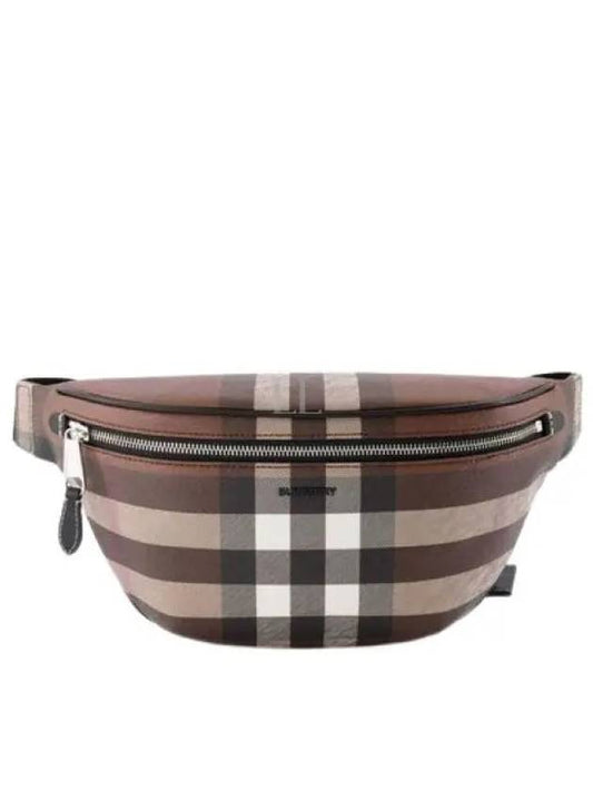 Checked Leather Bum Belt Bag Dark Birch Brown - BURBERRY - BALAAN 2