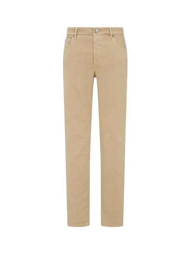 Men s Grainy Logo Patch Denim Pants Beige 270073 - BRUNELLO CUCINELLI - BALAAN 1