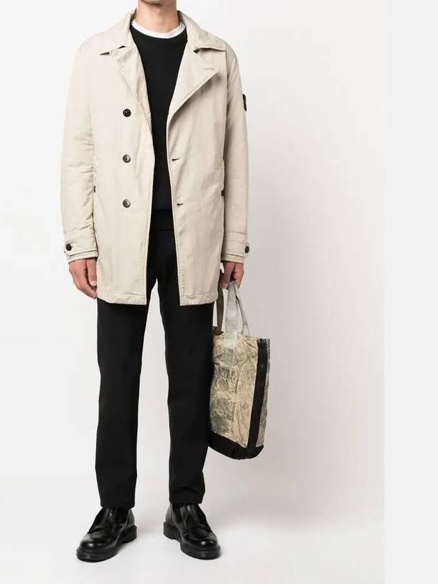 David TC Logo Patch Jacket Beige - STONE ISLAND - BALAAN 4