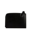 Embossed Logo Leather Envelope Card Wallet Black - JIL SANDER - BALAAN 5