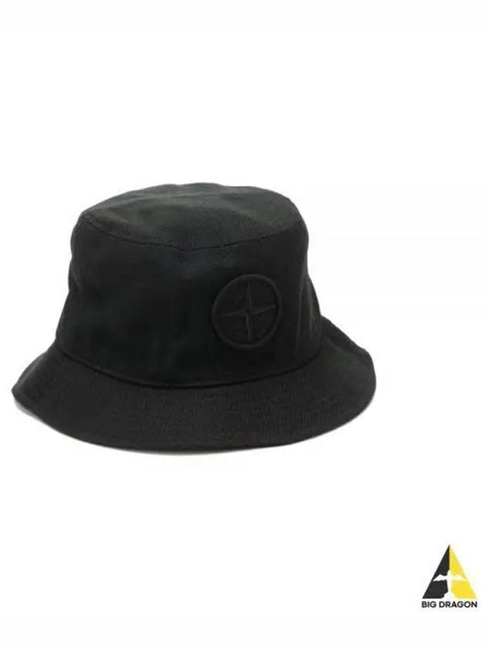 Compass Motif Bucket Hat Black - STONE ISLAND - BALAAN 2