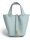 Picotin Lock 18 Tote Bag Blue Pale - HERMES - BALAAN 3