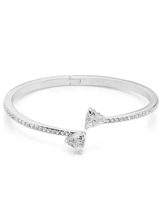 Mesmera Double Heart Crystal Bangle Bracelet Silver - SWAROVSKI - BALAAN 3