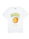 Women's Relaxed Peach Print Short Sleeve T-Shirt White - GANNI - BALAAN 2