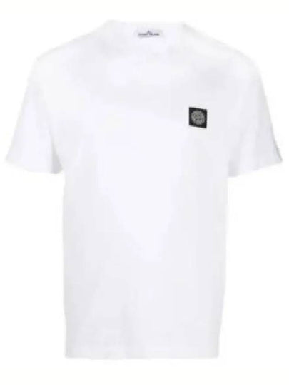 Logo Patch Short Sleeves T-Shirt White - STONE ISLAND - BALAAN 2