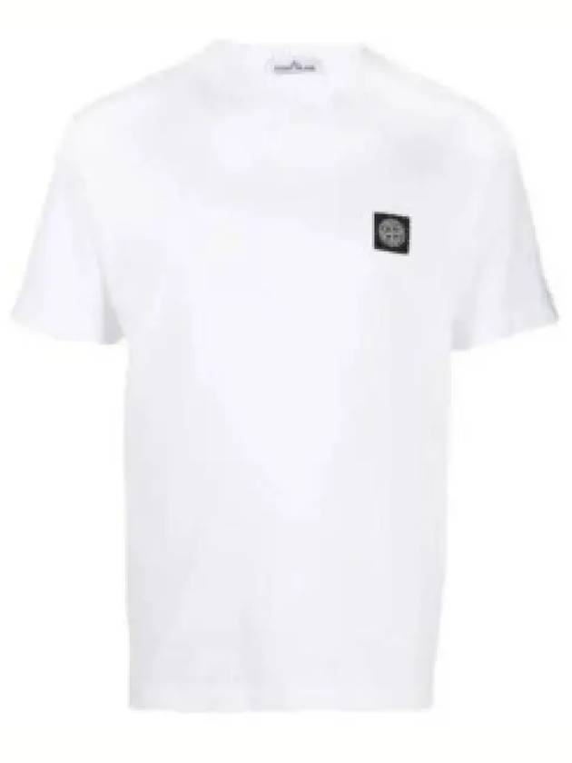 Logo Patch Short Sleeves T-Shirt White - STONE ISLAND - BALAAN 2