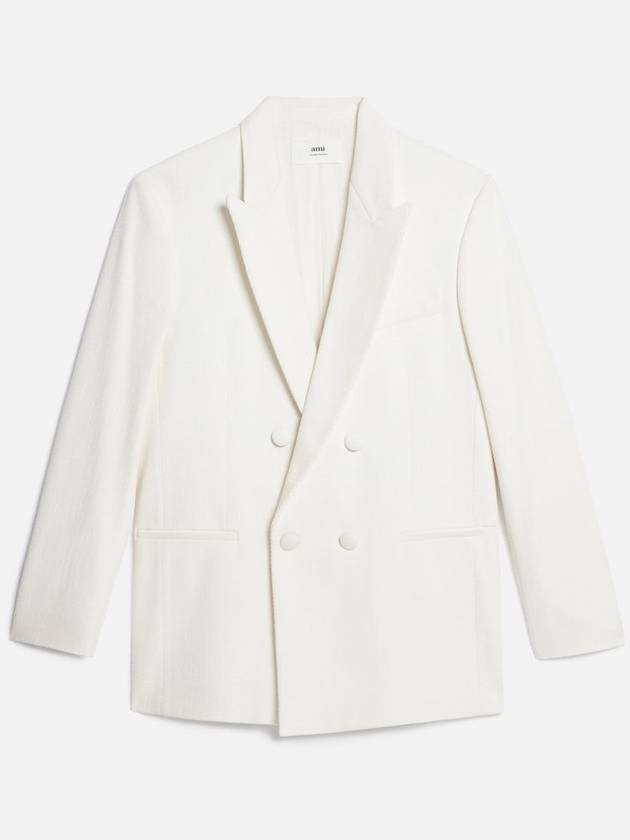 Double Brested Tailored Jacket White - AMI - BALAAN 2