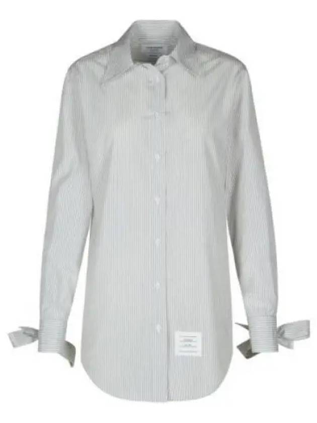 Striped round collar shirt FLL187CF0743 - THOM BROWNE - BALAAN 2