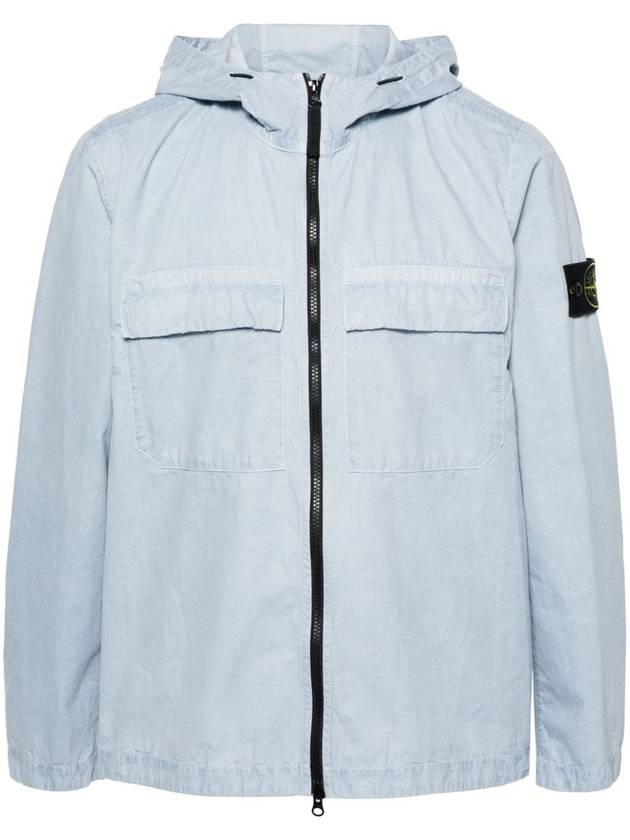 Wappen Old Effect Hooded Jacket Light Blue - STONE ISLAND - BALAAN 3