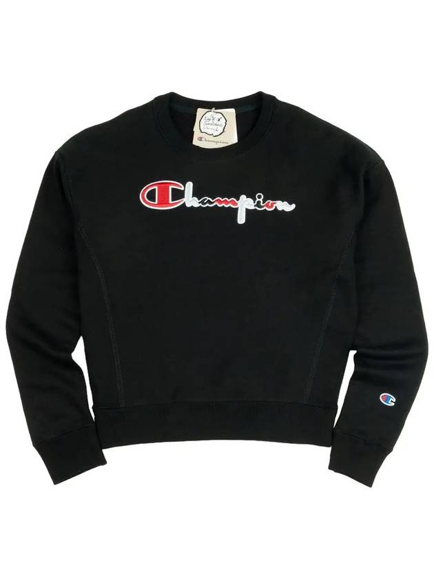 Reverse Weave 3 Color Script Logo Sweatshirt Black - CHAMPION - BALAAN 3