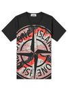 Men's Camo Big Logo Print Short Sleeve T-Shirt Black - STONE ISLAND - BALAAN 2