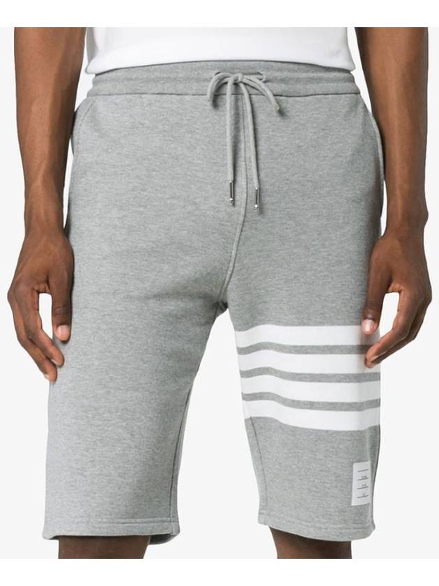 Cotton Loopback Knit Engineered 4-Bar Sweatshorts Light Grey - THOM BROWNE - BALAAN 3