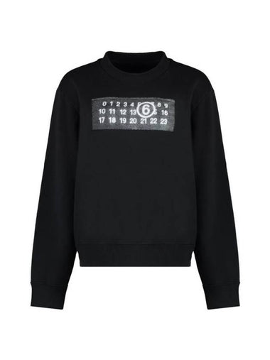 Number Logo Print Cotton Sweatshirt Black - MAISON MARGIELA - BALAAN 1