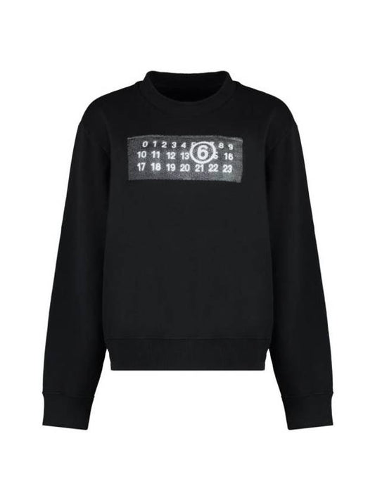 Number Logo Print Cotton Sweatshirt Black - MAISON MARGIELA - BALAAN 1