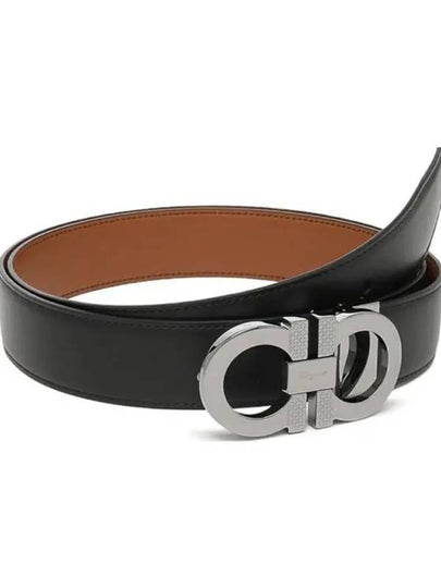 Reversible Leather Belt Black - SALVATORE FERRAGAMO - BALAAN 2