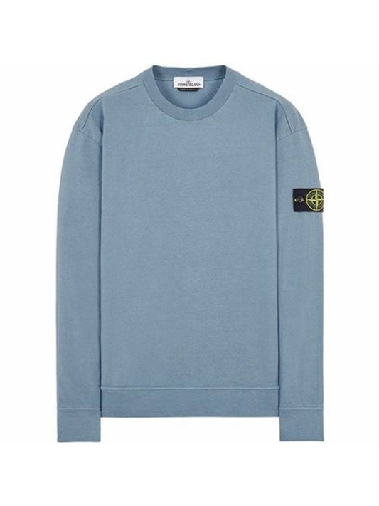 Logo Patch Sweatshirt Blue - STONE ISLAND - BALAAN 1