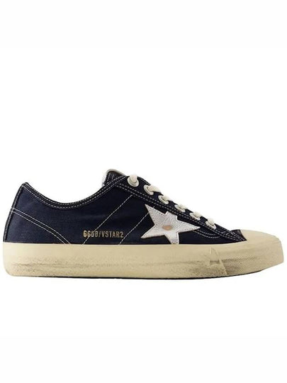 Star Patch Lace-Up Low Top Sneakers Navy - GOLDEN GOOSE - BALAAN 2