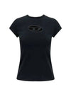 T Angie Peekaboo Logo Short Sleeve T-Shirt Black - DIESEL - BALAAN 3