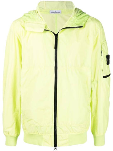 Men's Wappen Patch Naslan Watro Hooded Jacket  Lemon - STONE ISLAND - BALAAN 1