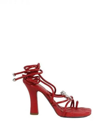 Ivy Shield Strappy Sandal Heels - BURBERRY - BALAAN 1