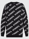 All-Over Diagonal Logo Knit Top Black - VETEMENTS - BALAAN 2