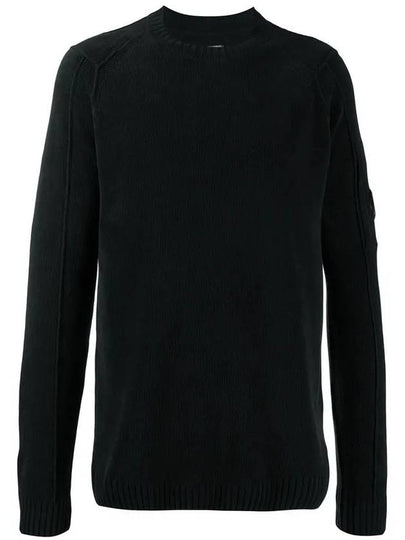 Lens Wappen Crew Neck Knit Top Black - CP COMPANY - BALAAN 2