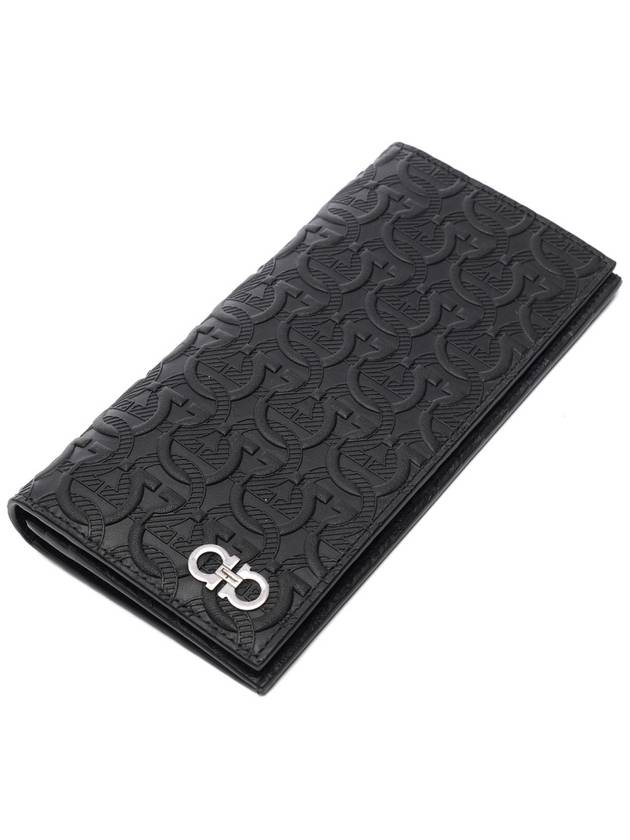 Gancini Monogram Long Wallet Black - SALVATORE FERRAGAMO - BALAAN 6