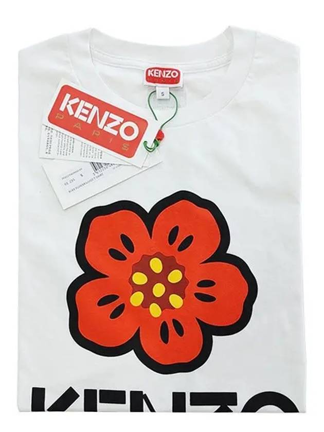 Women's Boke Flower Loose Fit Short Sleeve T-Shirt White - KENZO - BALAAN 4