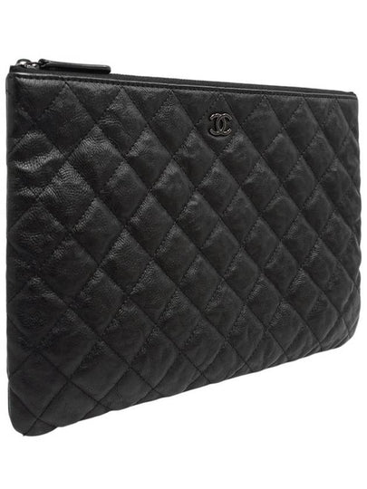 Women s A82545 Black Calfskin Classic CC Logo New Medium Clutch - CHANEL - BALAAN 2