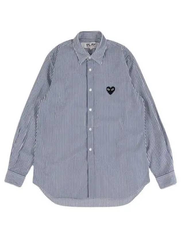 AZ B018 051 1 P1B018 AX Black Heart Waffen Striped Shirt - COMME DES GARCONS - BALAAN 1