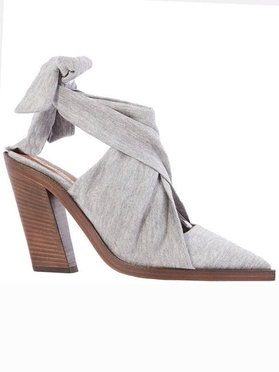 Pewter Melange Tillington Jersey Point Toe Sandal Heels Grey - BURBERRY - BALAAN 2