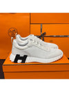 Graphic Mesh Suede Low Top Sneakers Blanc - HERMES - BALAAN 3