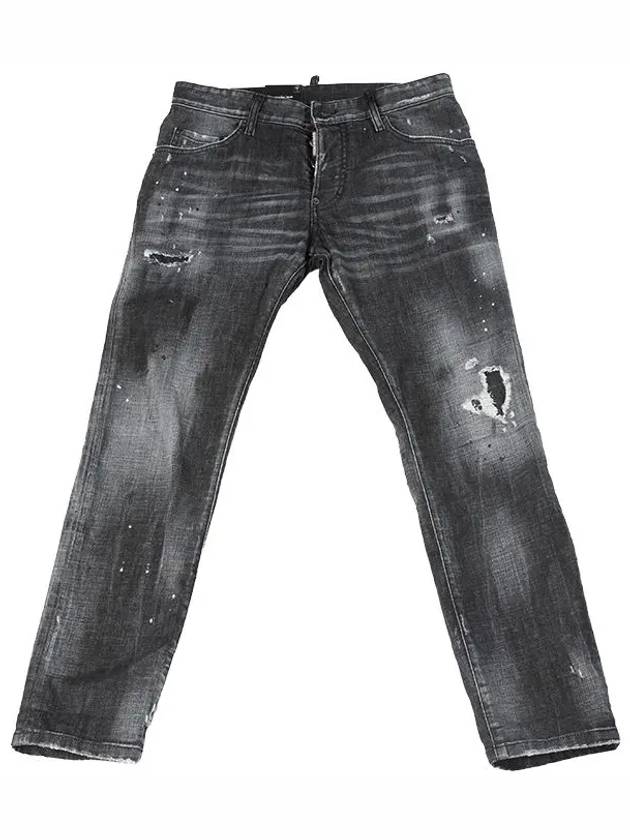 Knee Wash Skater Jeans Black - DSQUARED2 - BALAAN 7