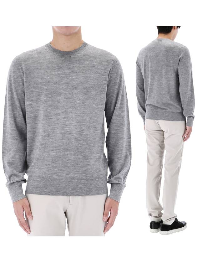 Crew Neck Wool Knit Top Grey - THEORY - BALAAN 2