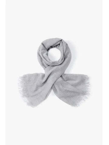 Women Soft Silk Cashmere Scarf Melange Gray - BRUNELLO CUCINELLI - BALAAN 1